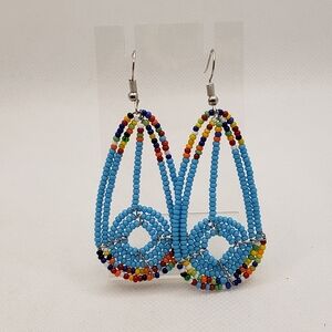 Colorful Beaded Teardrop Earrings